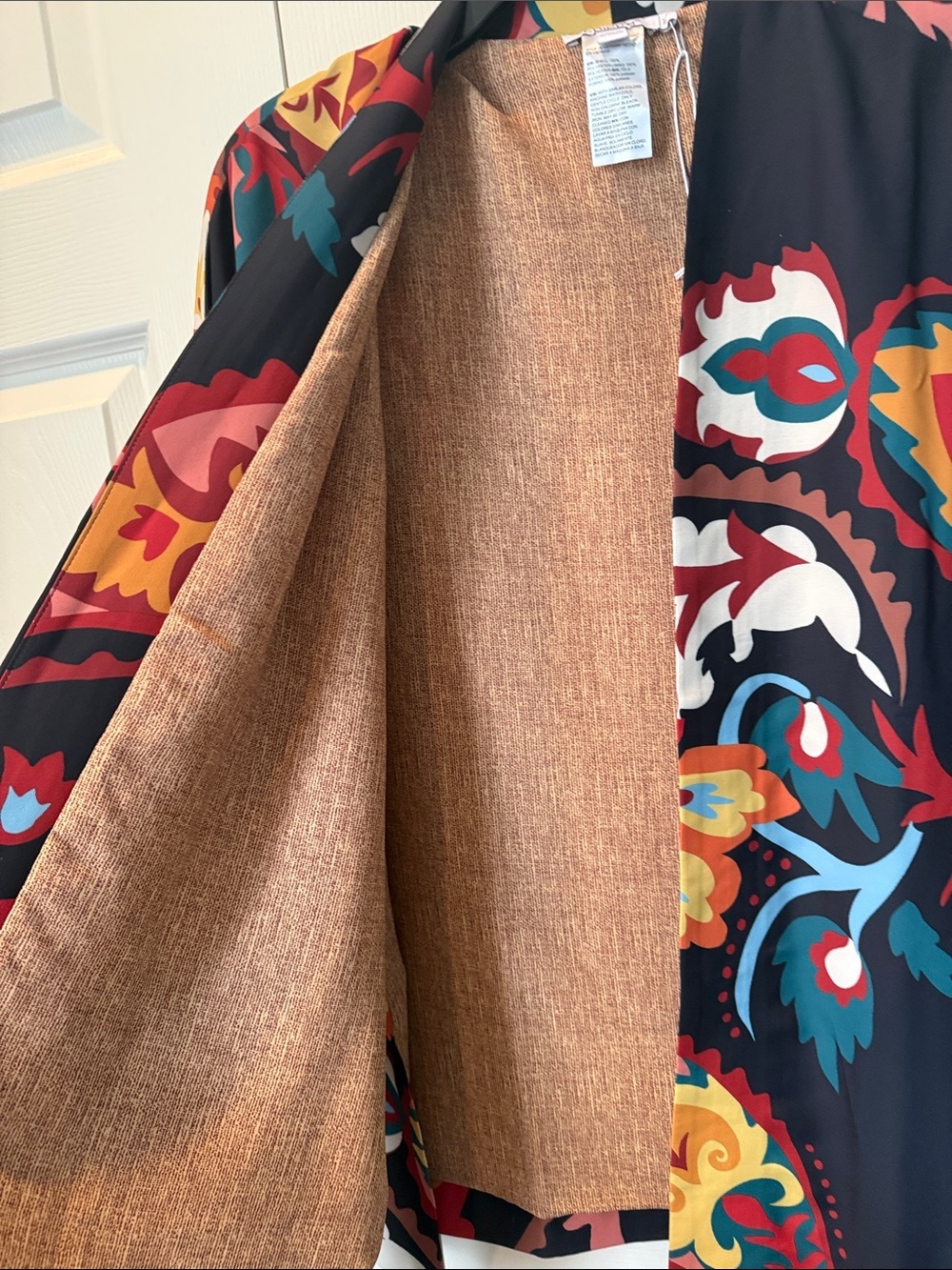 # NWT L/XL Chico’s Perennial Vine Short Kimono Open Front Kimono Jacket - Picture 8 of 9
